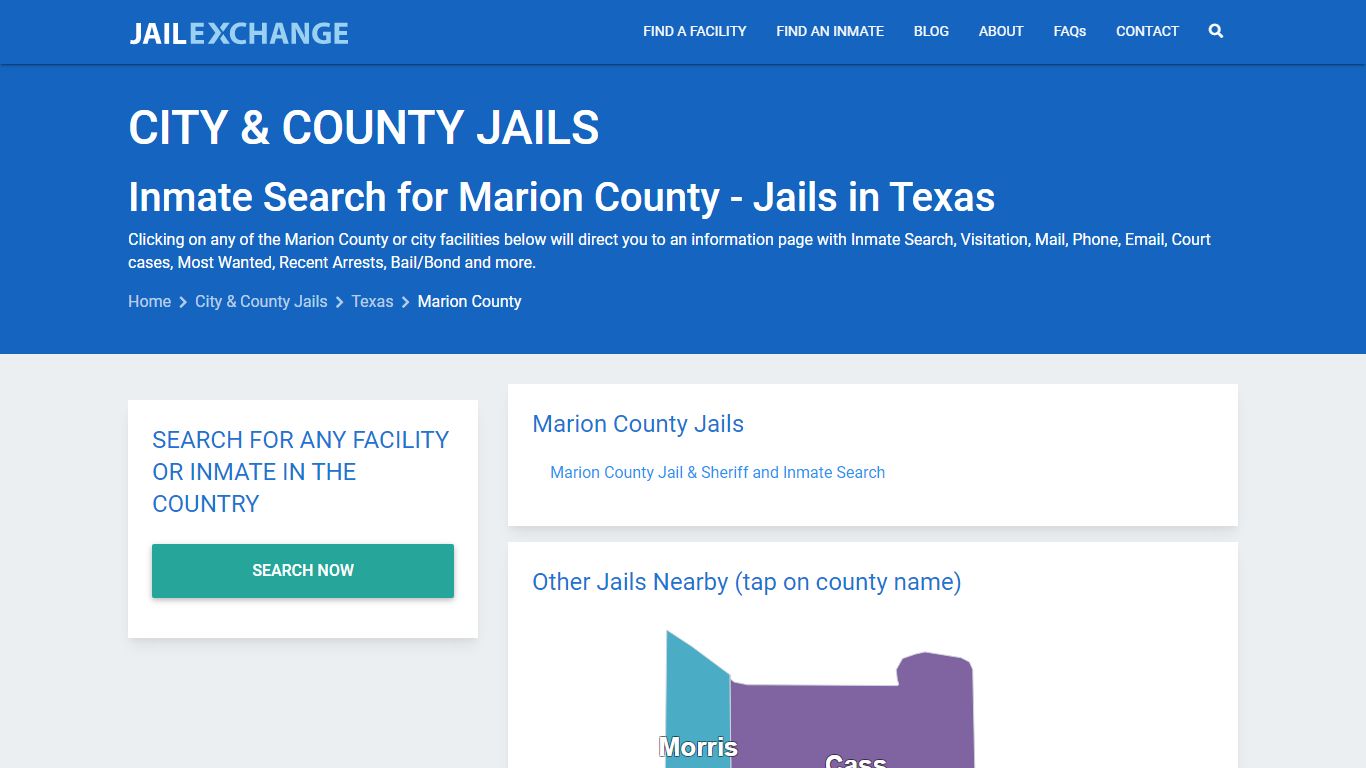 Inmate Search for Marion County | Jails in Texas - Jail Exchange